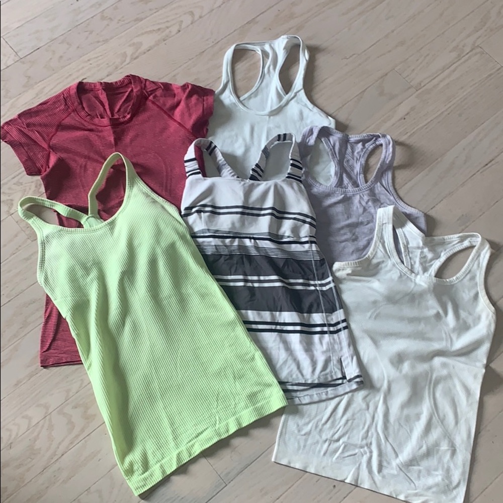 Bundle of six Lululemon tanks